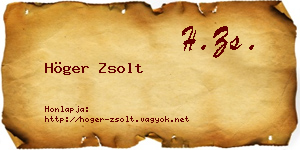 Höger Zsolt névjegykártya
